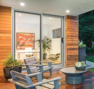 Beautiful glass patio door and furniture