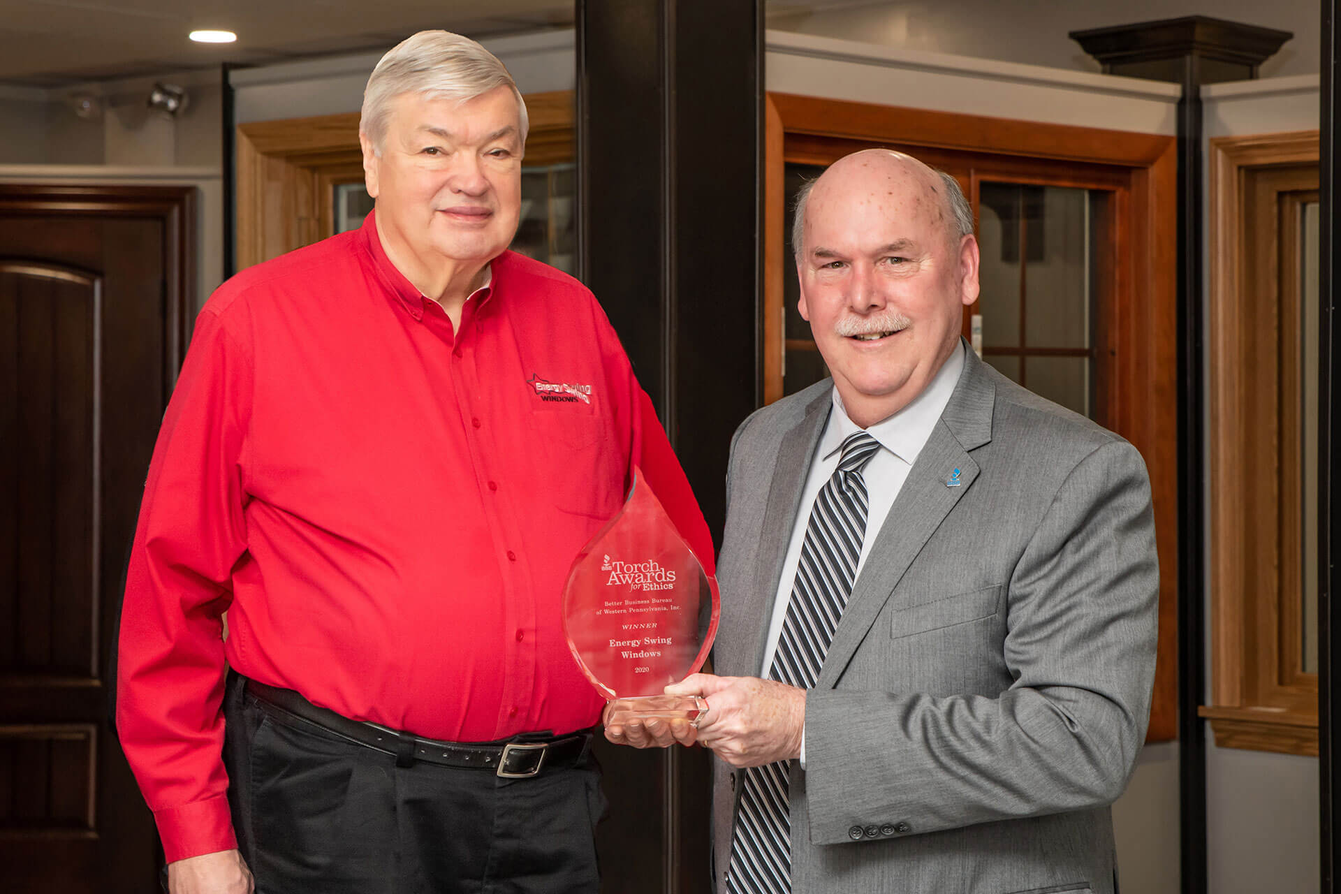Receiving Torch award