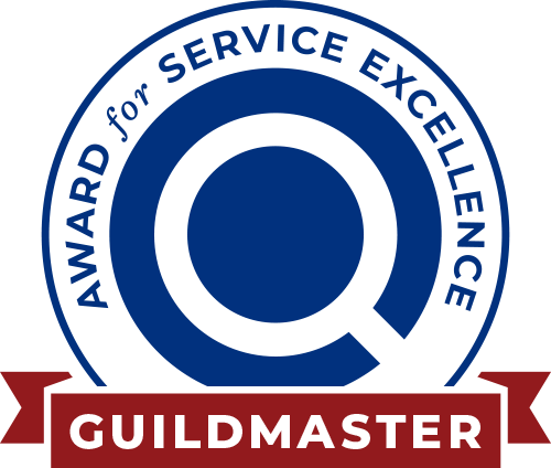 red white and blue circle badge graphic